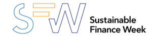 Logo for Sustainable Finance Week, abbreviated SFW