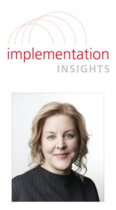 Implementation Insights Logo with image of Beth Sasfai