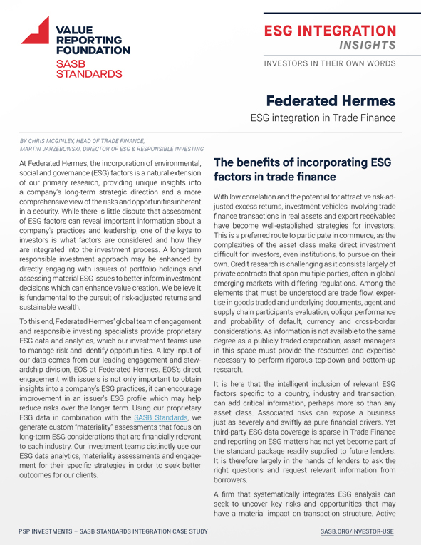 ESG Integration Insights: Federated Hermes